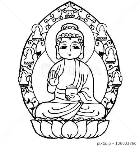 薬師如来(B)(開眼・モノクロ 薬師如来(B)(開眼・モノクロ 136033760