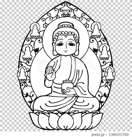 薬師如来(B)(開眼・モノクロ 薬師如来(B)(開眼・モノクロ 136033760