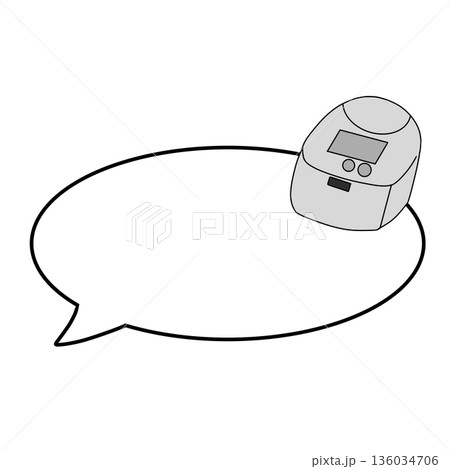 炊飯器　吹き出し 136034706