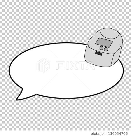 炊飯器　吹き出し 136034706