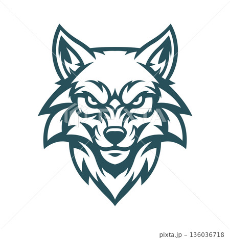 wolf head mascot logo vector design template eps 10 136036718