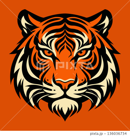 tiger head mascot logo design vector 136036734