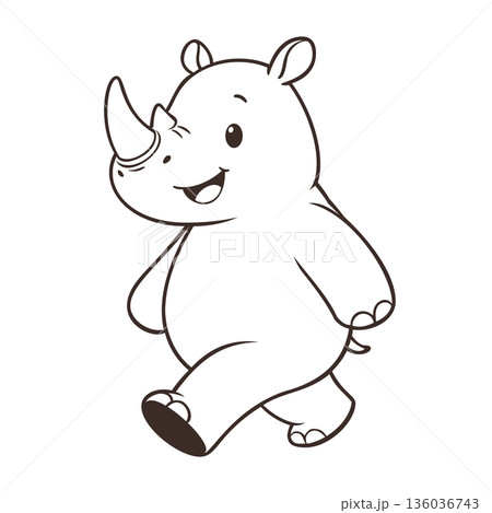 cartoon rhino mascot logo design vector cartoon rhino mascot logo design vector 136036743