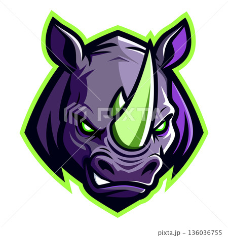 rhino head mascot logo design vector template rhino head mascot logo design vector template 136036755