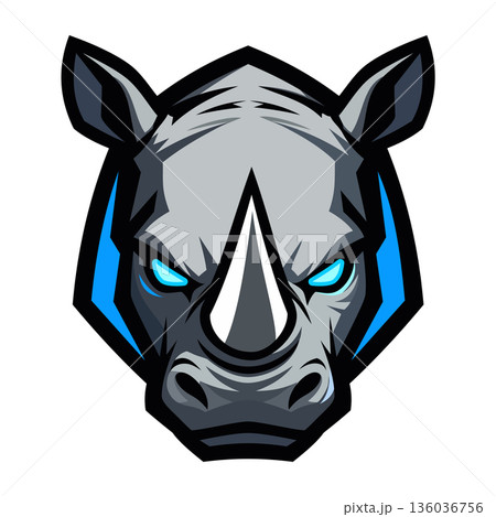 rhino head mascot logo design vector template rhino head mascot logo design vector template 136036756