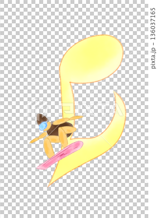 帶有滑雪板的音符 136037165