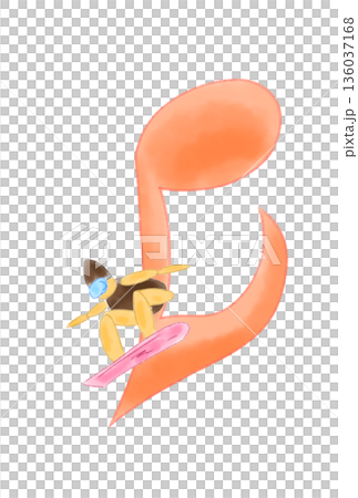 帶有滑雪板的音符 136037168