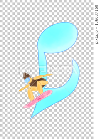 帶有滑雪板的音符 136037169