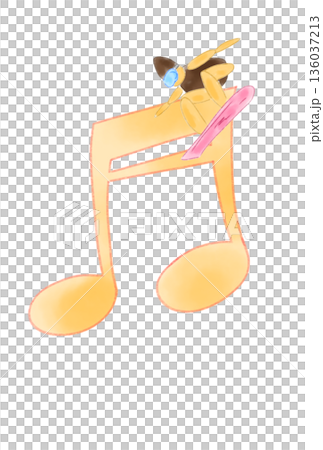 帶有滑雪板的音符 136037213