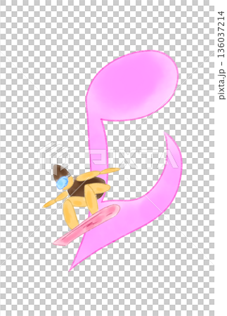 帶有滑雪板的音符 136037214