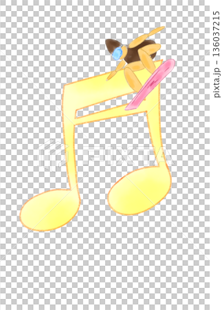 帶有滑雪板的音符 帶有滑雪板的音符 136037215