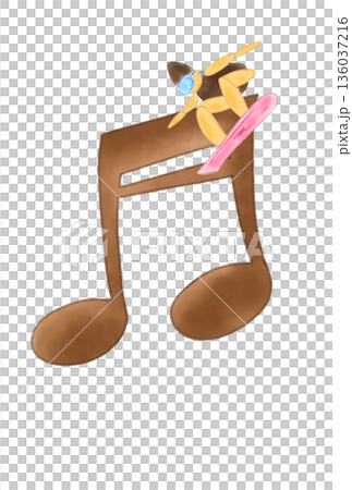 Musical note with snowboarder Musical note with snowboarder 136037216