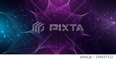 Abstract technology background. Big data analysis network concept. 136037512