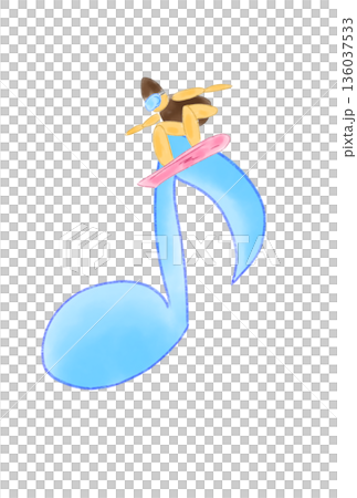 帶有滑雪板的音符 帶有滑雪板的音符 136037533