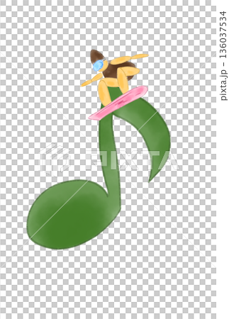 帶有滑雪板的音符 136037534