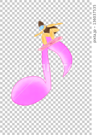 帶有滑雪板的音符 帶有滑雪板的音符 136037535