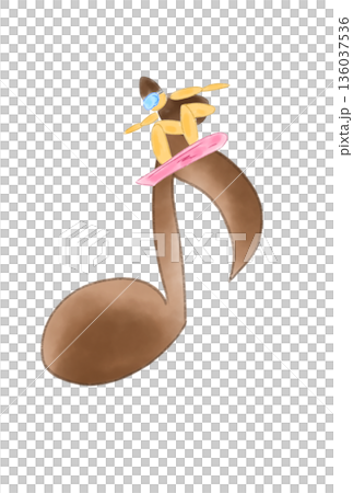 帶有滑雪板的音符 136037536