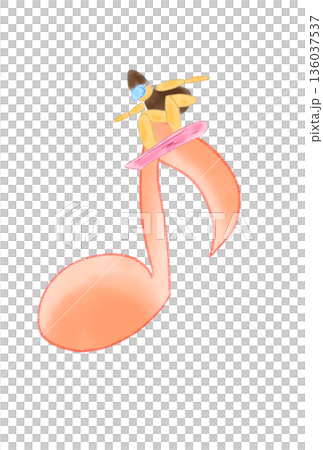 帶有滑雪板的音符 136037537