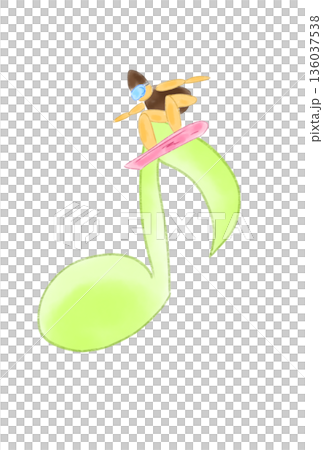 帶有滑雪板的音符 136037538