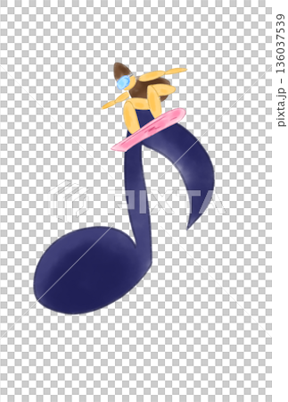 帶有滑雪板的音符 136037539