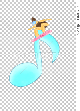 帶有滑雪板的音符 帶有滑雪板的音符 136037540