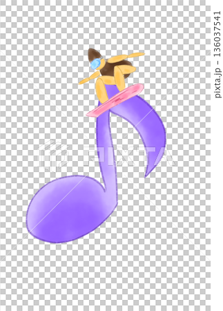 帶有滑雪板的音符 帶有滑雪板的音符 136037541