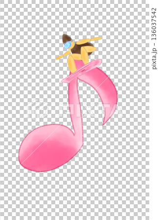 帶有滑雪板的音符 帶有滑雪板的音符 136037542