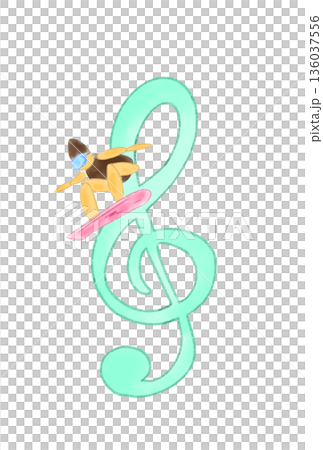 帶有滑雪板的音符 136037556