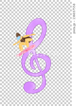 帶有滑雪板的音符 帶有滑雪板的音符 136037558