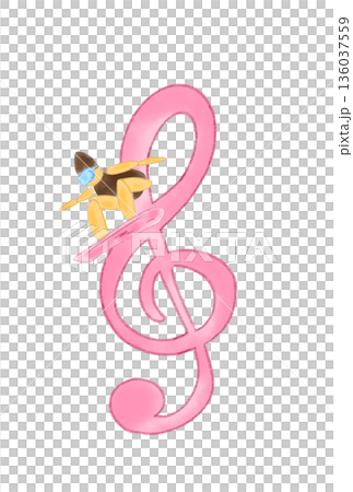 帶有滑雪板的音符 136037559