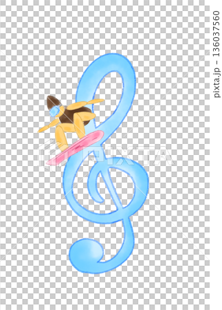 帶有滑雪板的音符 136037560