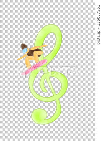 帶有滑雪板的音符 136037561