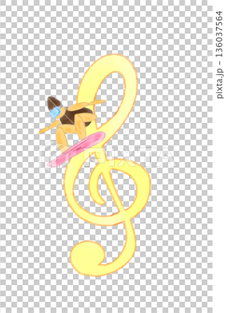 帶有滑雪板的音符 136037564