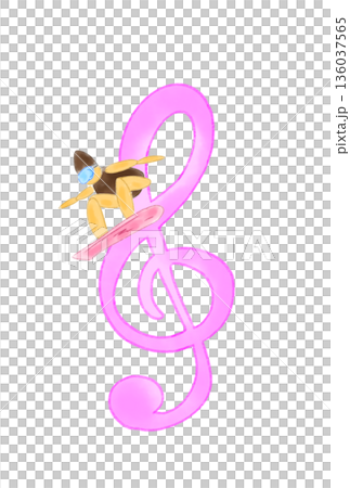 帶有滑雪板的音符 帶有滑雪板的音符 136037565