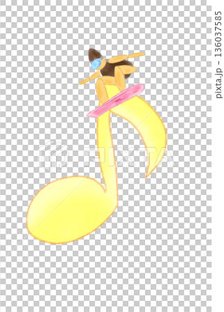 帶有滑雪板的音符 帶有滑雪板的音符 136037585