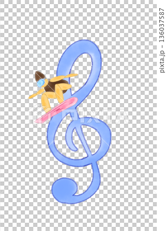 帶有滑雪板的音符 帶有滑雪板的音符 136037587