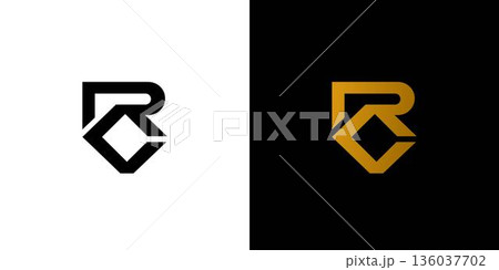 Strong and modern letter RC initials logo design 136037702