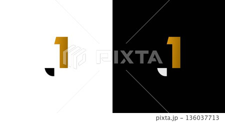 unique and modern letter J1 initials logo design 136037713