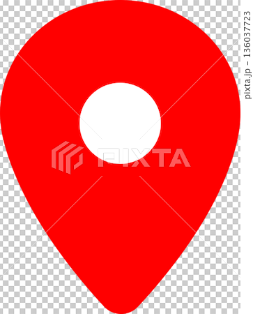 現在地情報 赤いピン単体 ベクターイラスト素材 影なし 現在地情報 赤いピン単体 ベクターイラスト素材 影なし 136037723