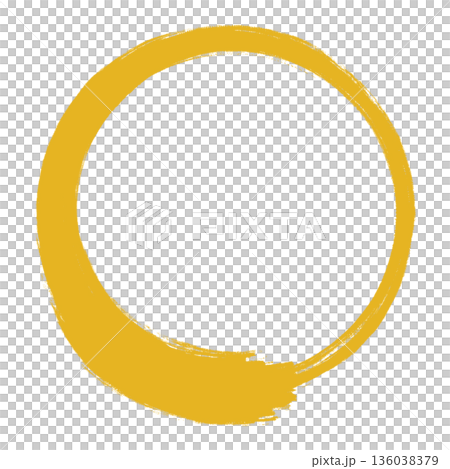 Circle drawn with a brush _ center line _ gold 136038379