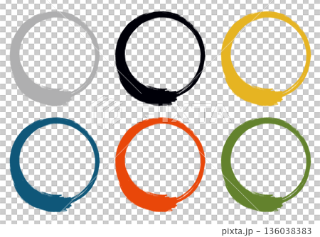 Brush-drawn circle _ center line _ set Brush-drawn circle _ center line _ set 136038383