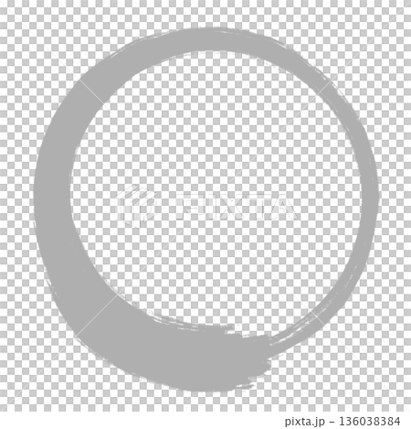 Circle drawn with a brush _ center line _ silver Circle drawn with a brush _ center line _ silver 136038384