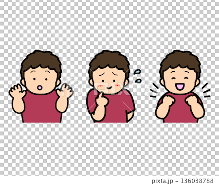 驚訝、尷尬與喜悅:一套三件式兒童情緒表達 驚訝、尷尬與喜悅:一套三件式兒童情緒表達 136038788