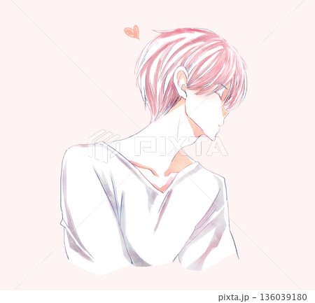 キス顔の男性 横顔 キス顔の男性 横顔 136039180
