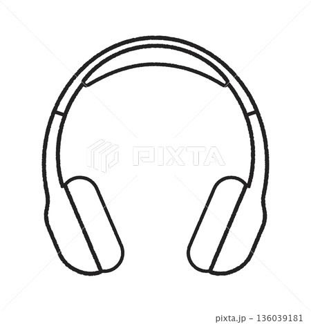 ワイヤレスヘッドフォンの線画 136039181