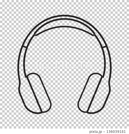 ワイヤレスヘッドフォンの線画 136039181