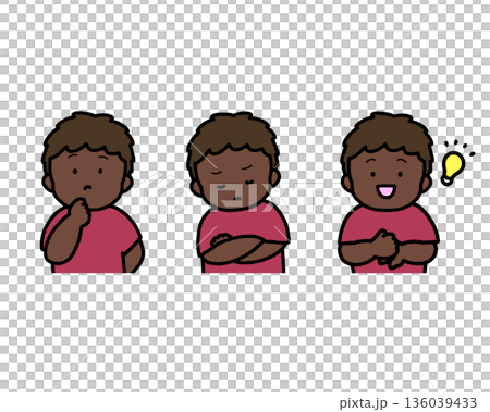 Worrying, Thinking, Inspirational Children's Emotional Expressions 3-Piece Set 136039433