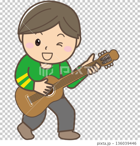 ギターを演奏する人物イラスト|音楽活動・趣味・教育に使えるシンプル素材 ギターを演奏する人物イラスト|音楽活動・趣味・教育に使えるシンプル素材 136039446
