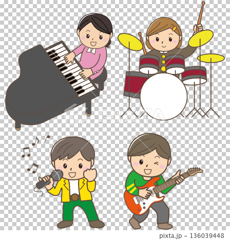 兒童樂團表演和音樂會插圖 136039448