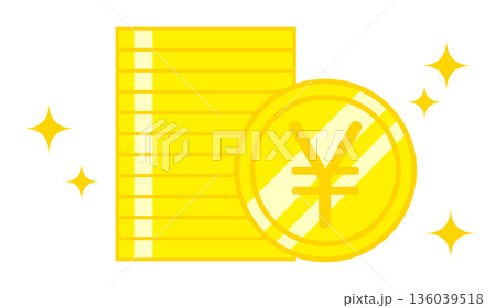 積立のイメージイラスト 円硬貨 136039518